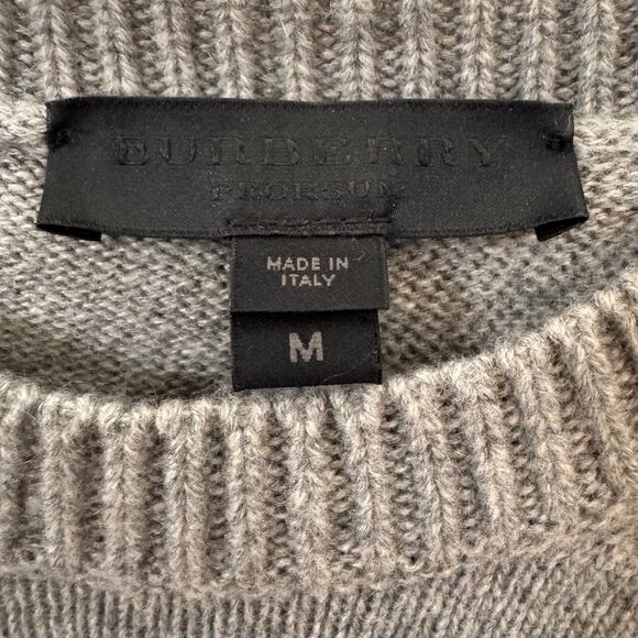 Burberry Prorsum Cashmere Long Sleeve Crewneck Pleated Sweater Gray Sz M - Picture 6 of 6